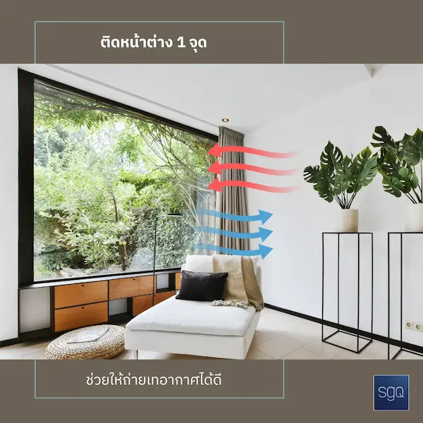 ติดหน้าต่าง 1 จุด การถ่ายเทอากาศพื้นฐาน ลมเย็นเข้าอากาศร้อนออก SGQ