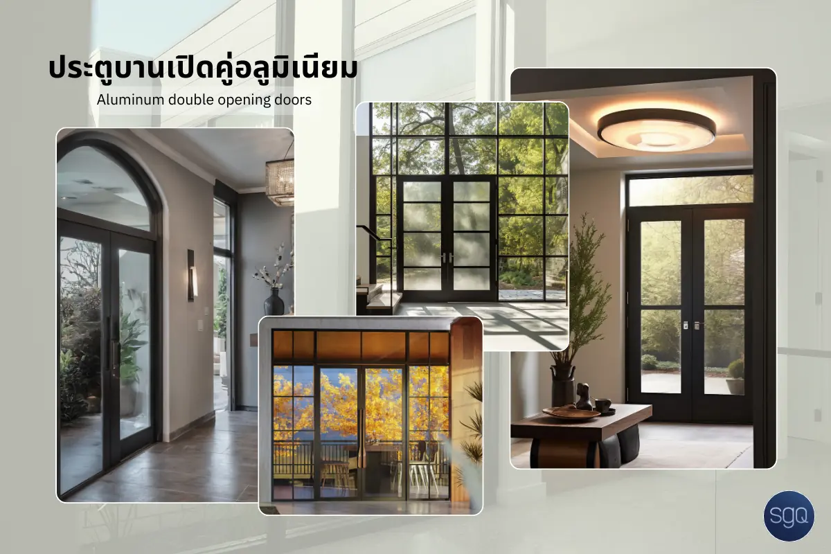Luxury Classic Aluminum Double Swing Door by SGQ Khlong Sam