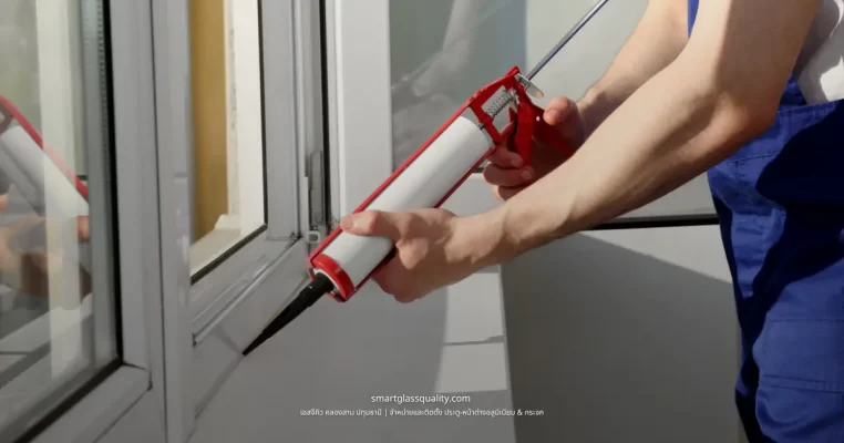 Exterior waterproof silicone sealing service for aluminum window frame joints by SGQ in Khlong Sam