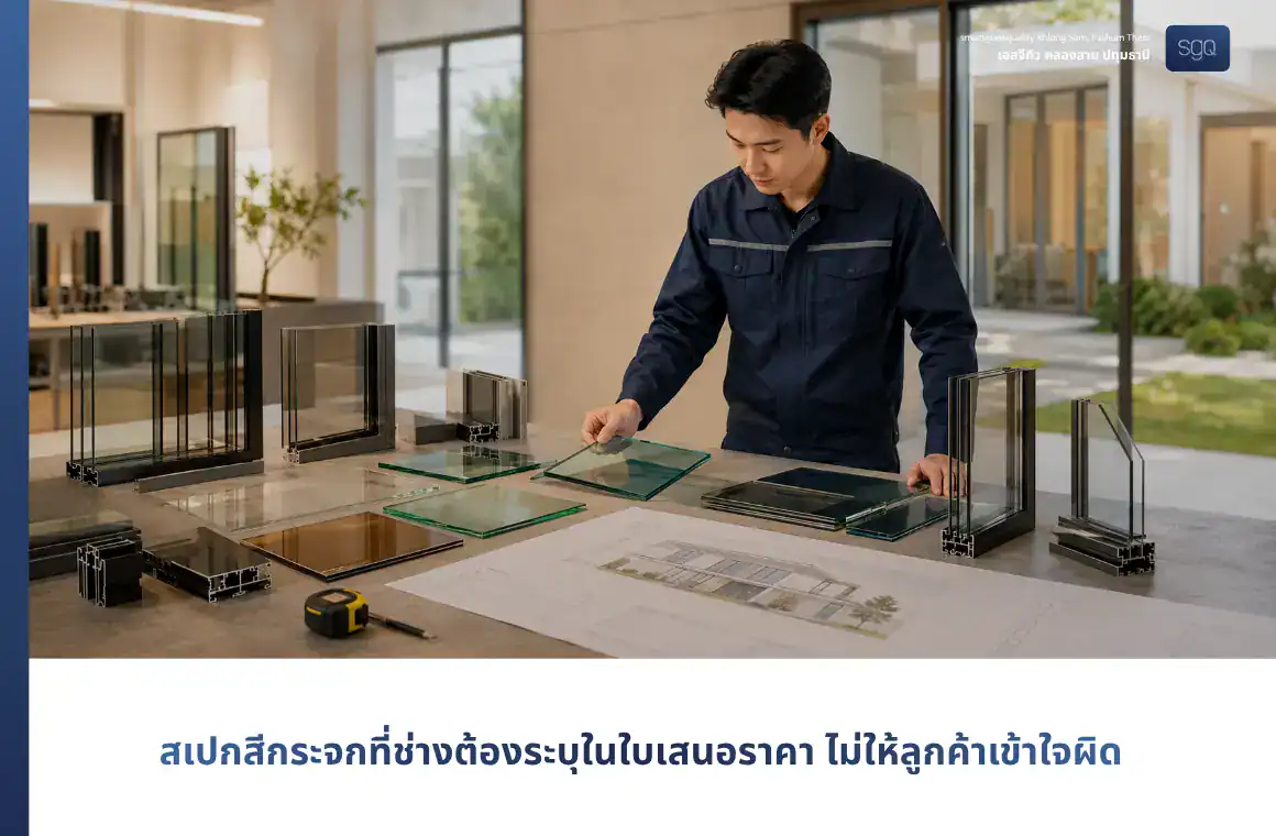 สเปกสีกระจกที่ช่างต้องระบุในใบเสนอราคา ไม่ให้ลูกค้าเข้าใจผิด SGQ คลองสาม