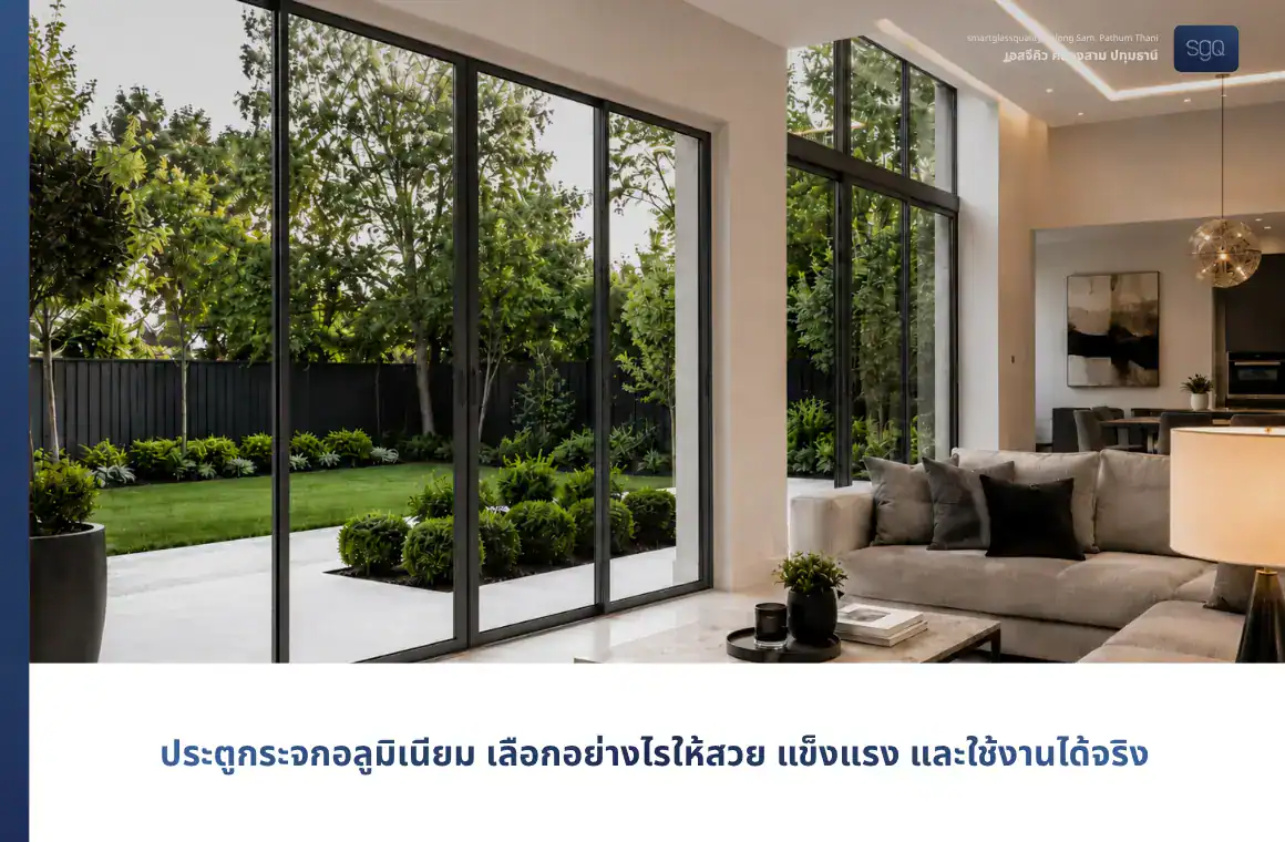 ประตูกระจกอลูมิเนียม เลือกอย่างไรให้สวย แข็งแรง และใช้งานได้จริง SGQ