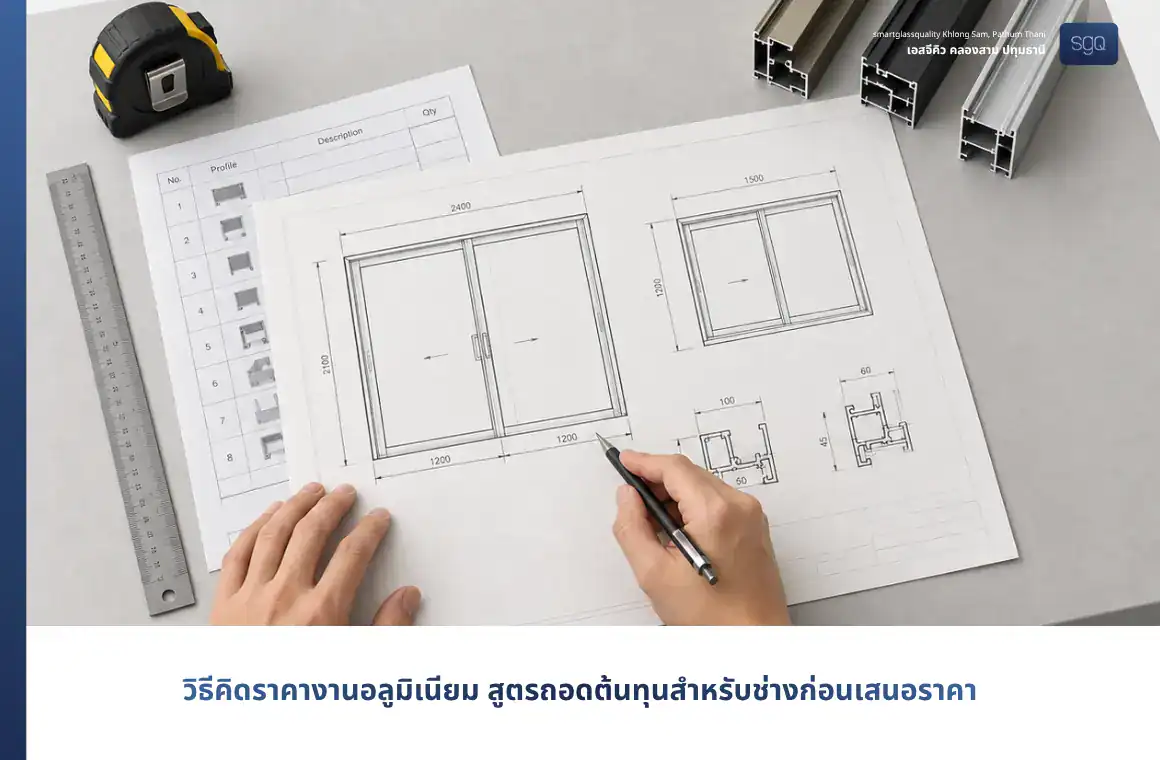 วิธีคิดราคางานอลูมิเนียมสำหรับช่าง SGQ คลองสาม